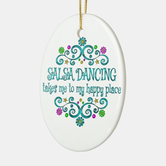 Salsa Dancing Happy Place Keramik Ornament (Links)