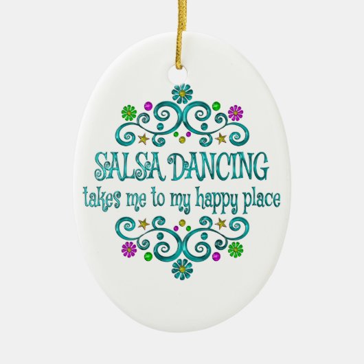 Salsa Dancing Happy Place Keramik Ornament (Vorne)