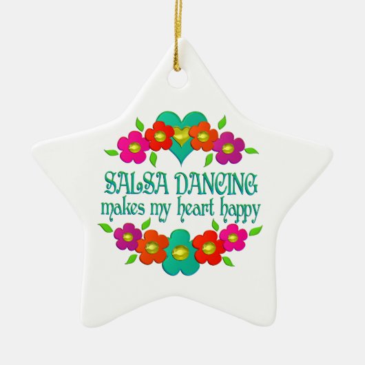 Salsa Dancing Heart Happy Keramik Ornament (Vorne)