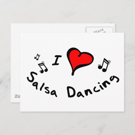 Salsa Dancing I Herz-Liebe Geschenk Postkarte (Vorne/Hinten)