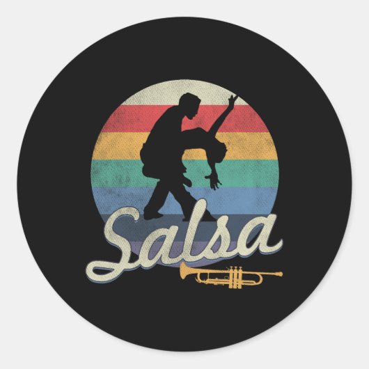 Salsa Dancing Latin Salsero Runder Aufkleber (Vorderseite)