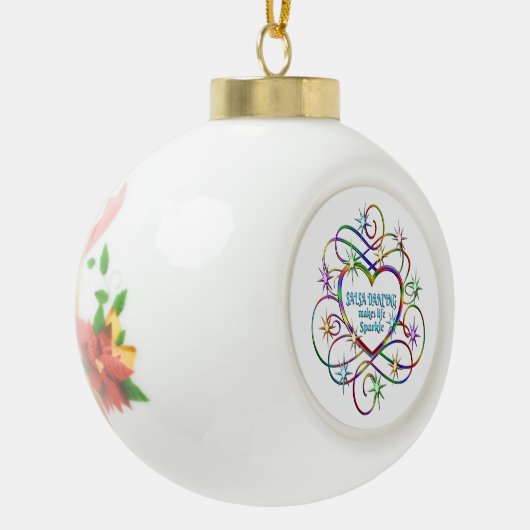 Salsa Dancing macht Leben sparkle Keramik Kugel-Ornament (Links)