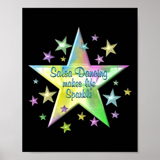 Salsa Dancing macht Leben Sparkle Stars Poster (Vorne)
