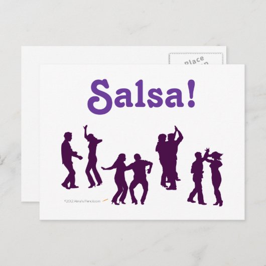 Salsa Dancing Posen Silhouetten Custom Postkarte (Vorne/Hinten)