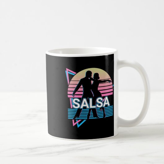 Salsa Dancing Salsa Dancer Retro Kaffeetasse (Rechts)