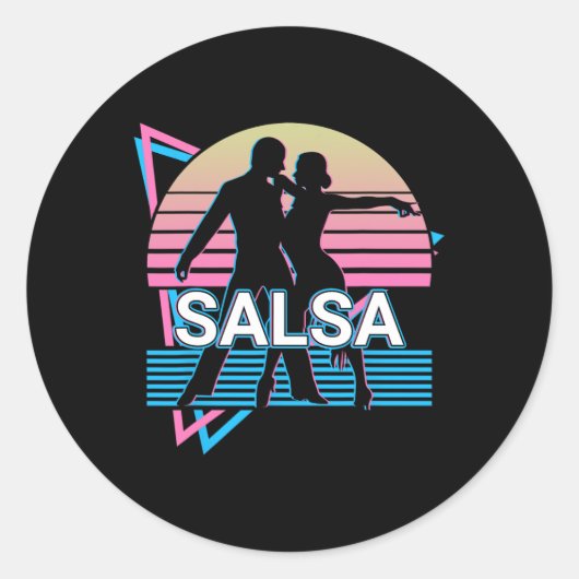 Salsa Dancing Salsa Dancer Retro Runder Aufkleber (Vorderseite)