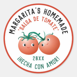 Salsa de Tomate Spanisches Label für hausgemachte Runder Aufkleber