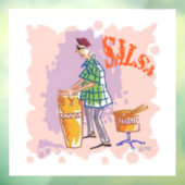 Salsa Drummer I white window cling Fensteraufkleber (Blatt 3)