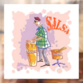 Salsa Drummer I white window cling Fensteraufkleber (Blatt 2)