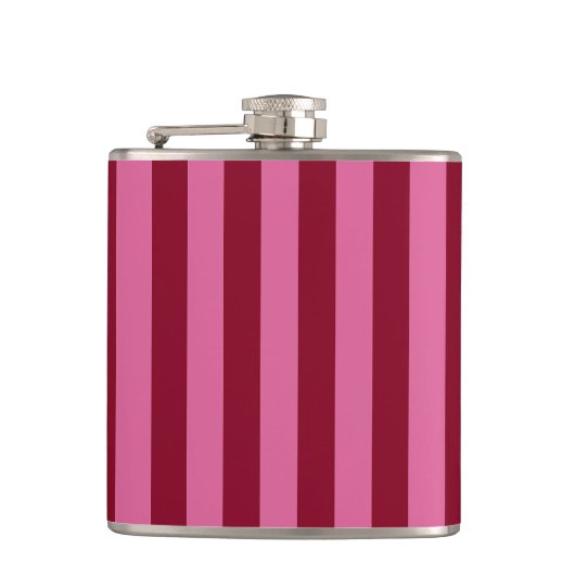 Salsa Flamingo Pink Streifen Flachmann (Vorderseite)