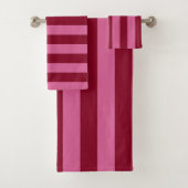 Salsa Flamingo Pink Stripe Badhandtuch Set (Insitu)