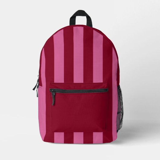 Salsa Flamingo Pink Stripe Bedruckter Rucksack (Vorderseite)