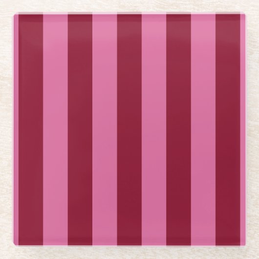 Salsa Flamingo Pink Stripe Glasuntersetzer (Vorderseite)