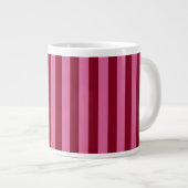 Salsa Flamingo Pink Stripe Jumbo-Tasse (Vorderseite Rechts)