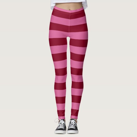 Salsa Flamingo Pink Stripe Leggings (Vorderseite)