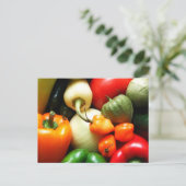 Salsa Gemüse, Tomaten, Paprikaschoten, Zwiebeln Postkarte (Stehend Vorderseite)