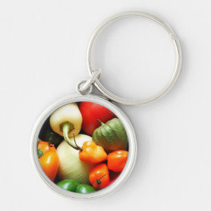 Salsa Gemüse, Tomaten, Paprikaschoten, Zwiebeln Schlüsselanhänger