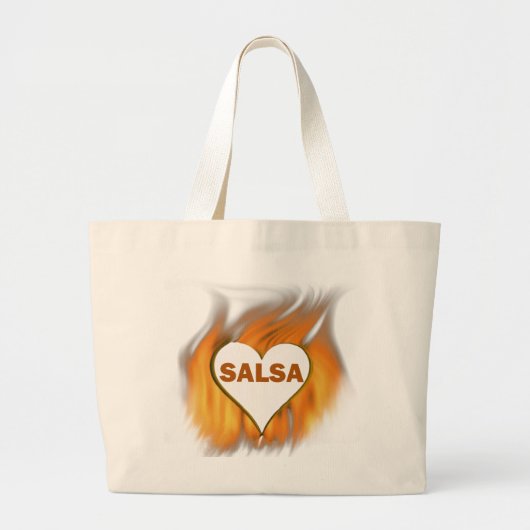 SALSA-HERZ AUF FEUER JUMBO STOFFBEUTEL (Vorne)