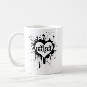 SALSA-HERZ-ENTWURF FÜR IRGENDEIN SALSERA ODER KAFFEETASSE