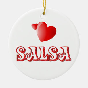 Salsa-Herzen Keramik Ornament