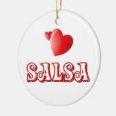 Salsa-Herzen Keramik Ornament (Links)