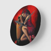 Salsa-Herzschlag Runde Wanduhr (Winkel)