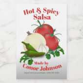 Salsa Hot & Spicy 2 x 3" Lebensmitteletikett (Einzelnes Label)
