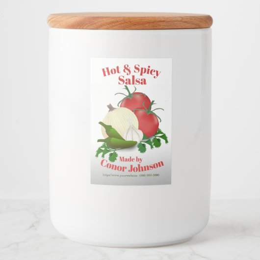 Salsa Hot & Spicy 2 x 3" Lebensmitteletikett (Vorderseite)