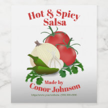 Salsa Hot & Spicy 3,5" x 4" Lebensmitteletikett