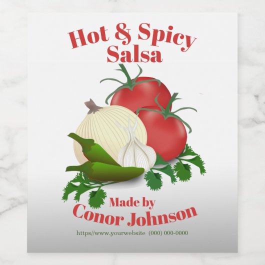 Salsa Hot & Spicy 3,5" x 4" Lebensmitteletikett Weinetikett (Einzelnes Label)