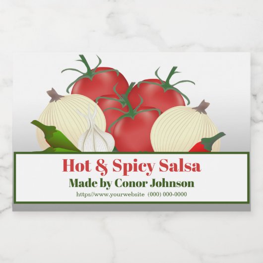 Salsa Hot & Spicy 3 x 2" Lebensmitteletikett (Einzelnes Label)