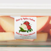 Salsa Hot & Spicy Square Food Label Etiketten (Befestigt)