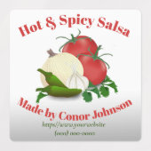 Salsa Hot & Spicy Square Food Label Etiketten (Design 1)
