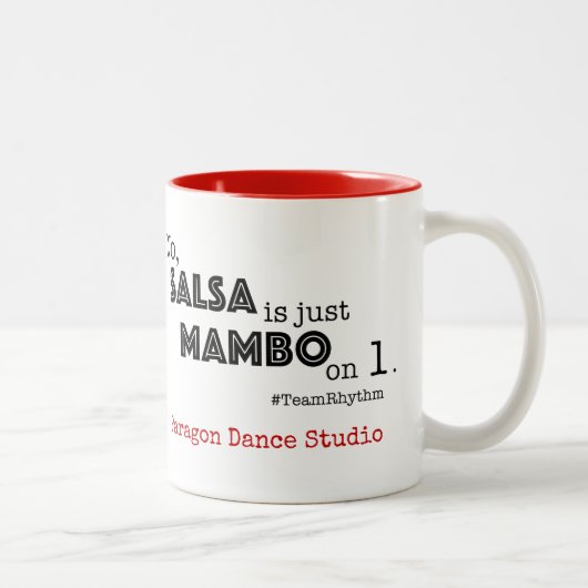 Salsa ist nur Mambo auf 1 | Fun Ballroom-Angebot Zweifarbige Tasse (Rechts)