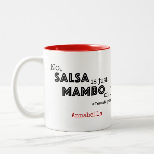 Salsa ist nur Mambo auf 1 | Fun Ballroom-Angebot Zweifarbige Tasse (Links)