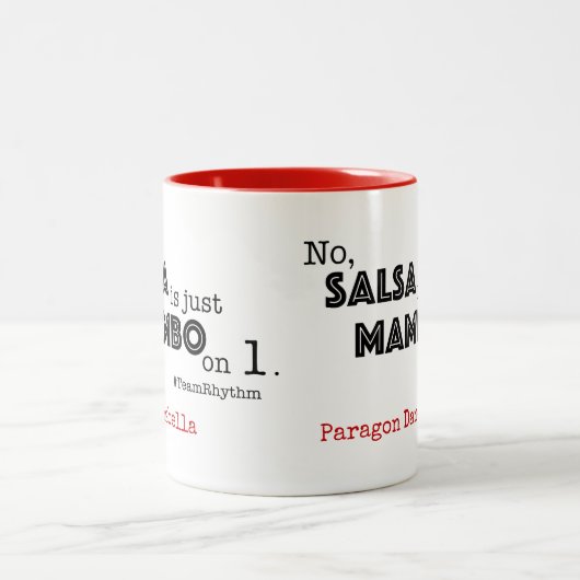 Salsa ist nur Mambo auf 1 | Fun Ballroom-Angebot Zweifarbige Tasse (Mittel)