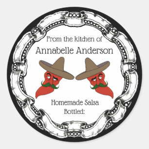 Salsa Label personalisieren Runder Aufkleber