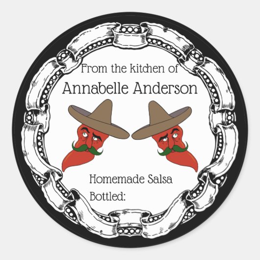 Salsa Label personalisieren Runder Aufkleber (Vorderseite)