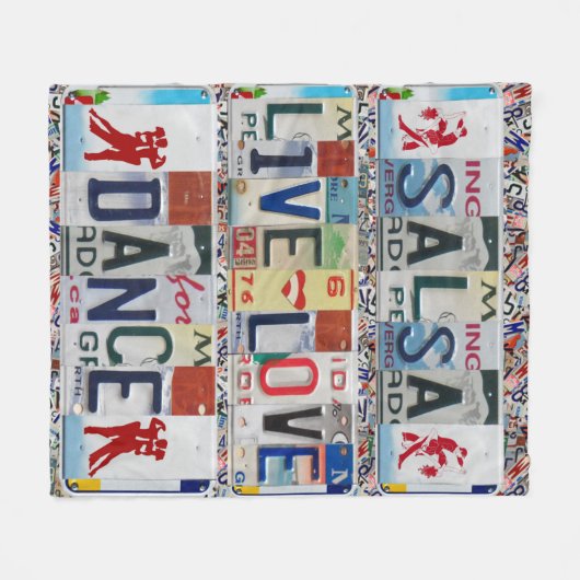 salsa LIVE LIEBE DANCE LICENSE TELLER Ballet Dance Fleecedecke (Vorderseite (Horizontal))