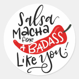 Salsa Macha Food Label, handgekocht Runder Aufkleber
