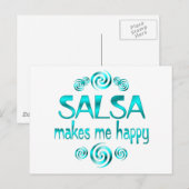 Salsa macht mich glücklich postkarte (Vorne/Hinten)