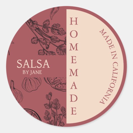 Salsa Modern Business Label Runder Aufkleber (Vorderseite)