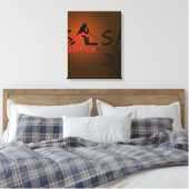 Salsa Moves - überzogene Canvas Leinwanddruck (Insitu (Schlafzimmer))