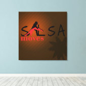 Salsa Moves - überzogene Canvas Leinwanddruck (Insitu (Holzboden))