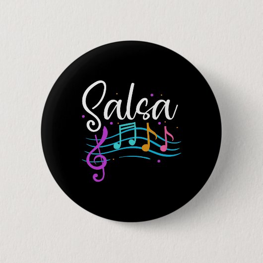 Salsa Musical Notes Latin Music Dance Button (Vorderseite)