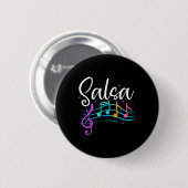 Salsa Musical Notes Latin Music Dance Button (Vorne & Hinten)