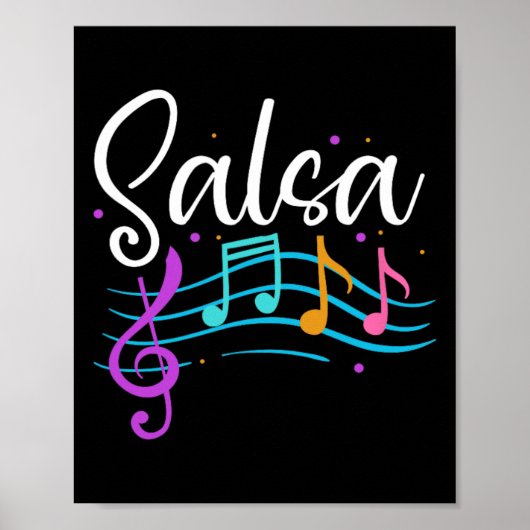 Salsa Musical Notes Latin Music Dance Poster (Vorne)