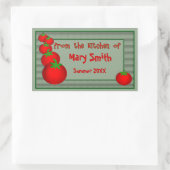 Salsa oder Marinara Sauce Labels Rechteckiger Aufkleber (Tasche)