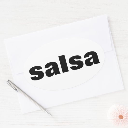 Salsa Ovaler Aufkleber (Umschlag)