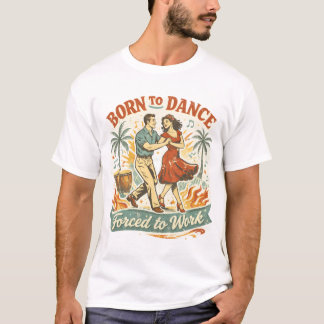 Salsa-Paar Retro-Stil Latein-Tanz T-Shirt